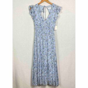 Altar'd State NWT Blue Floral Midi Dress Womens Size Small
